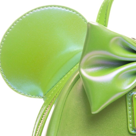 Loungefly Disney Minnie Mouse Classic Series Iridescent Emerald Mini Backpack - Picture 8 of 10